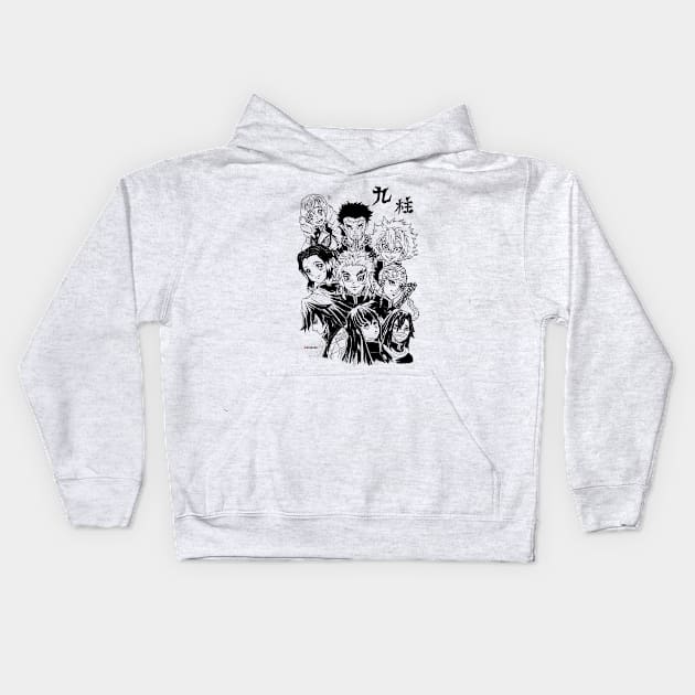 Devil Hunter Horror Team Kids Hoodie by q10mark